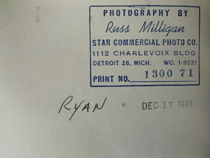 Ryan Theatre - Ryan Theatre Russ Milligan Star Comm Photo Co Photo Inscription Dec 17 1949 (newer photo)